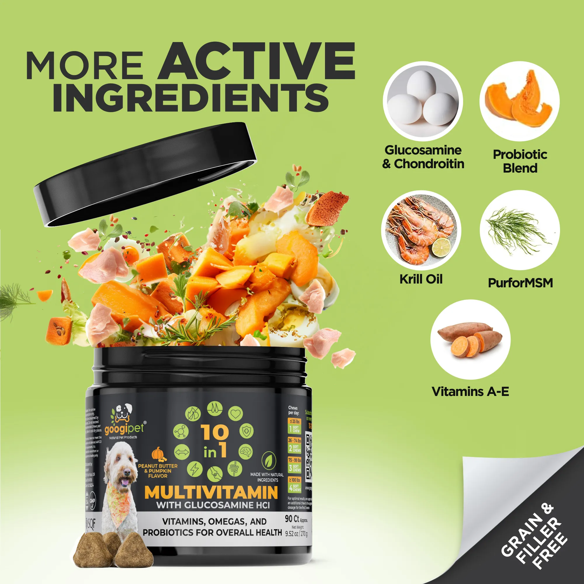 10 in 1 Multivitamin Chews for Dogs (Peanut Butter & Pumpkin Flavor)
