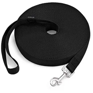 15ft 20ft 30ft 50ft Long Lead-Training Leash/Long Line Dog Leash Great for Dog/Puppy Training,Play,Camping,Extra Long Dog Leash(15 Feet,Black)