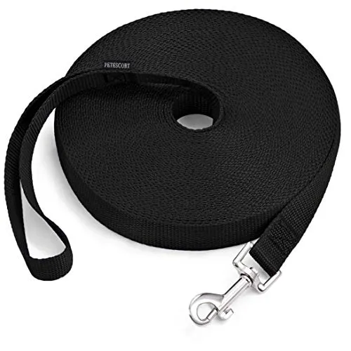 15ft 20ft 30ft 50ft Long Lead-Training Leash/Long Line Dog Leash Great for Dog/Puppy Training,Play,Camping,Extra Long Dog Leash(15 Feet,Black)