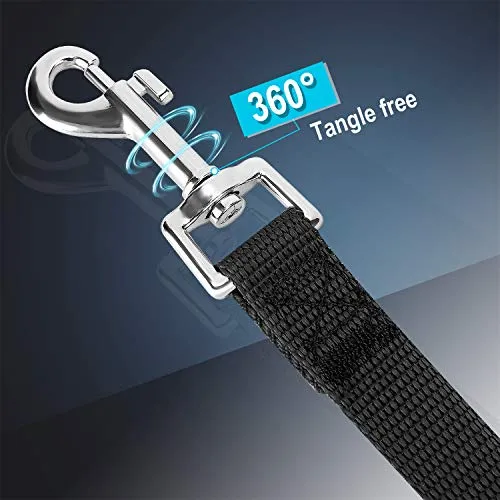 15ft 20ft 30ft 50ft Long Lead-Training Leash/Long Line Dog Leash Great for Dog/Puppy Training,Play,Camping,Extra Long Dog Leash(15 Feet,Black)