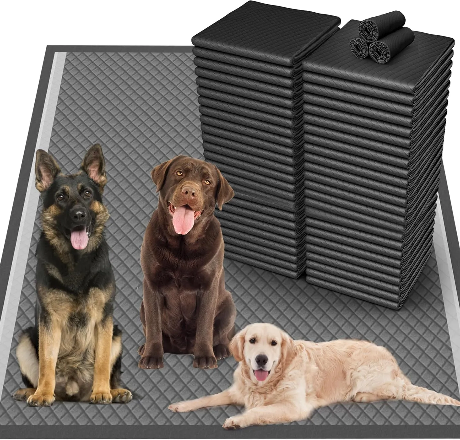 36"x36" Activated Charcoal Pee Pads for Dogs , 32 Count, Extra Large, Super Absorbent, Leakproof and Odor Resistant, Disposable Puppy Pads, Pet Training Pads, Potty Pads