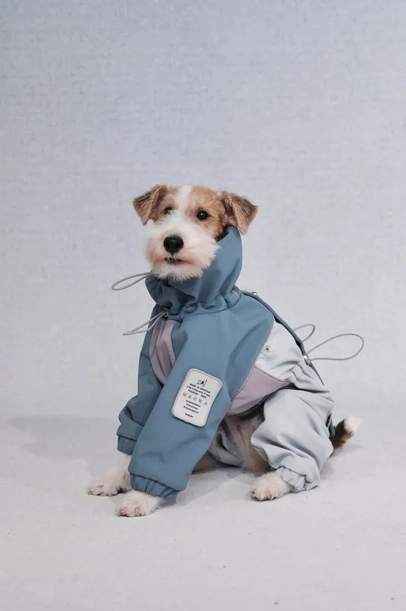 Adjustable 4-Leg Fleece-lined Warm Long Sleeve Dog Raincoat