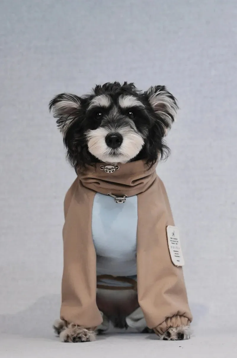 Adjustable 4-Leg Fleece-lined Warm Long Sleeve Dog Raincoat