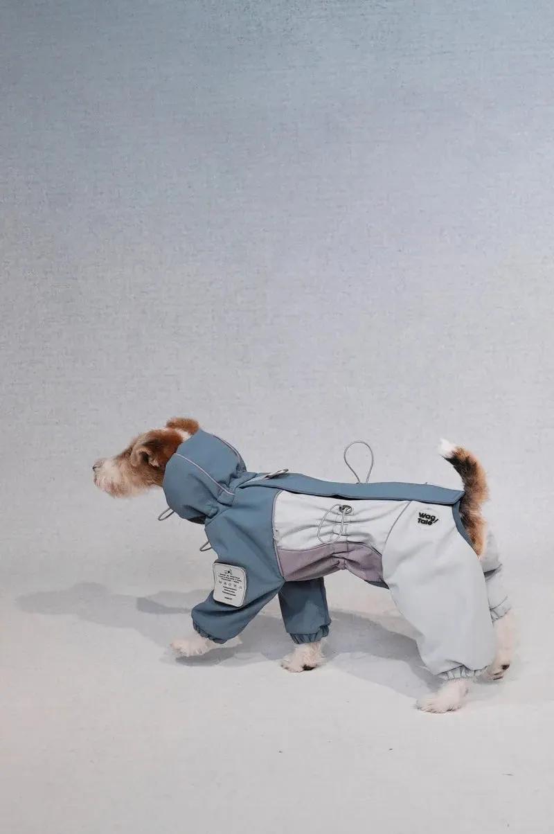 Adjustable 4-Leg Fleece-lined Warm Long Sleeve Dog Raincoat