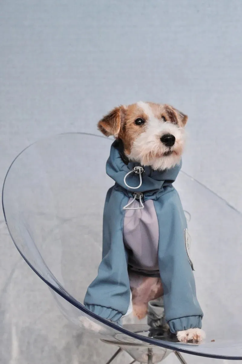 Adjustable 4-Leg Fleece-lined Warm Long Sleeve Dog Raincoat