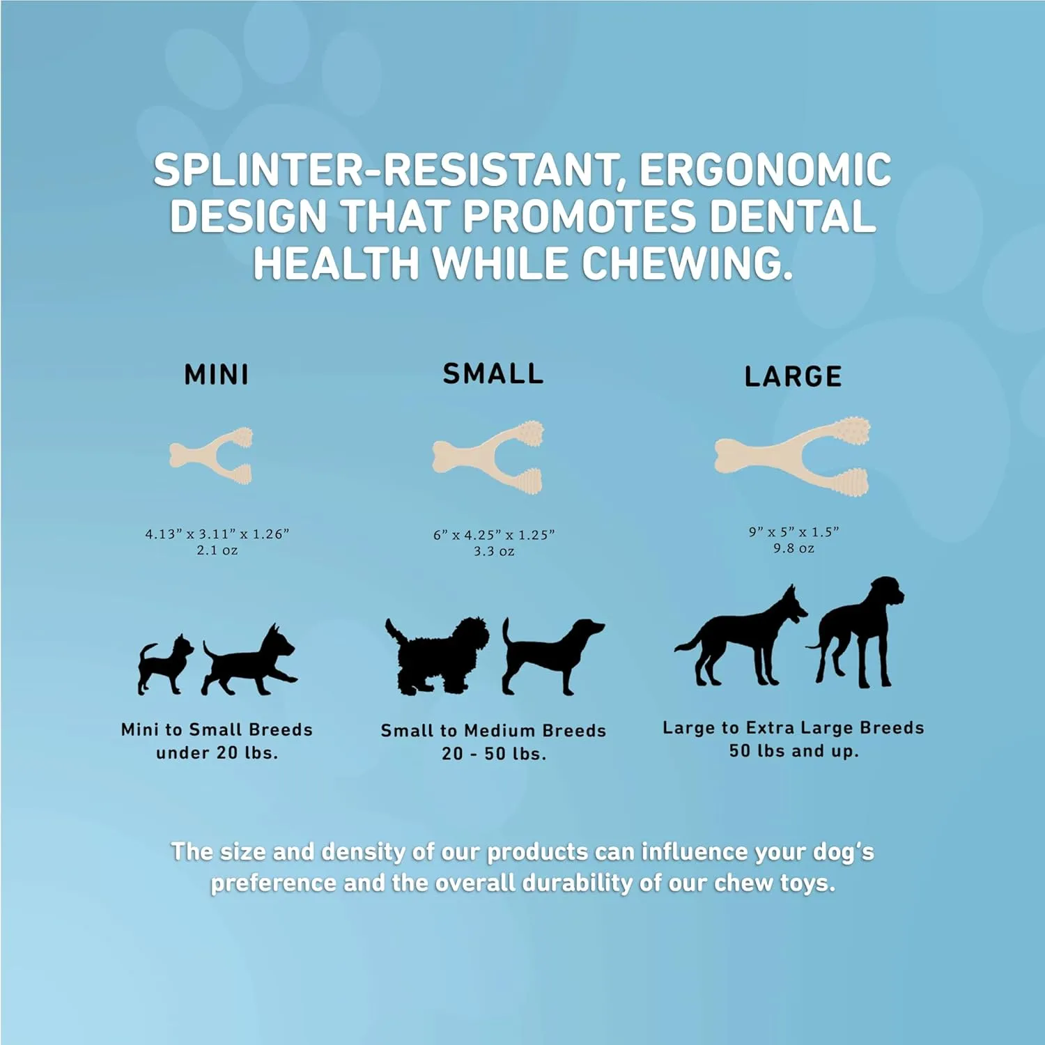 All-Natural, Nylon-Free Dog Chew Toys - Soft Density - Ideal for Light to Moderate Chewers - Non-Toxic, Promotes Dental Health, Splinter-Resistant, Sustainably Made