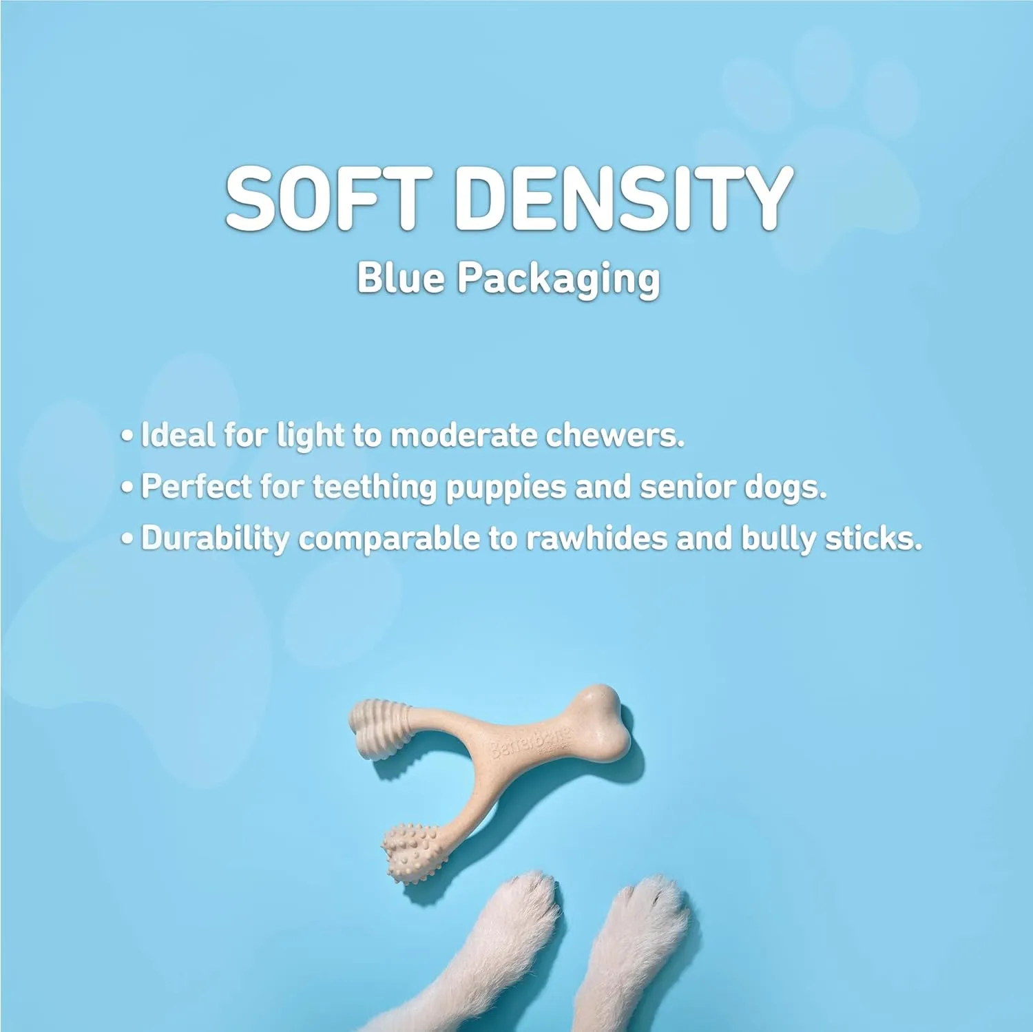 All-Natural, Nylon-Free Dog Chew Toys - Soft Density - Ideal for Light to Moderate Chewers - Non-Toxic, Promotes Dental Health, Splinter-Resistant, Sustainably Made
