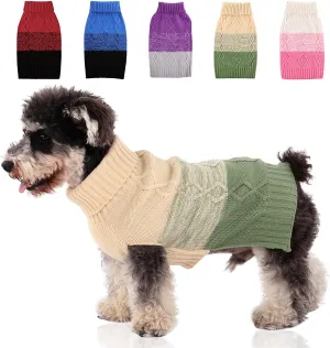 ASENKU Warm Dog Sweater for Small Medium Dogs,Pet Sweaters for Fall Winter Dog Clothing,Thicked Pullover Puppy Cat Turtleneck Sweater for Doggie Chihuahua Clothing