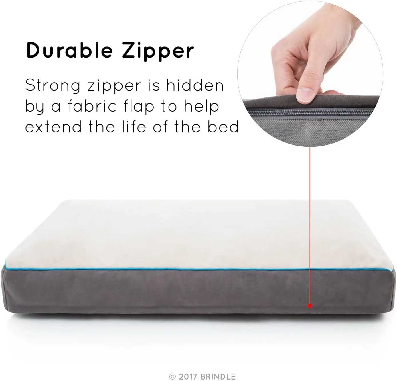 BRINDLE Stone Shredded Memory Foam Pet Bed - Pet Essentials - Orthopedic Design - Pet Crate Compatible - Machine Washable Cover - Indoor Pet Bed for Dogs, Puppies, Cats, and Rabbits - Size Small