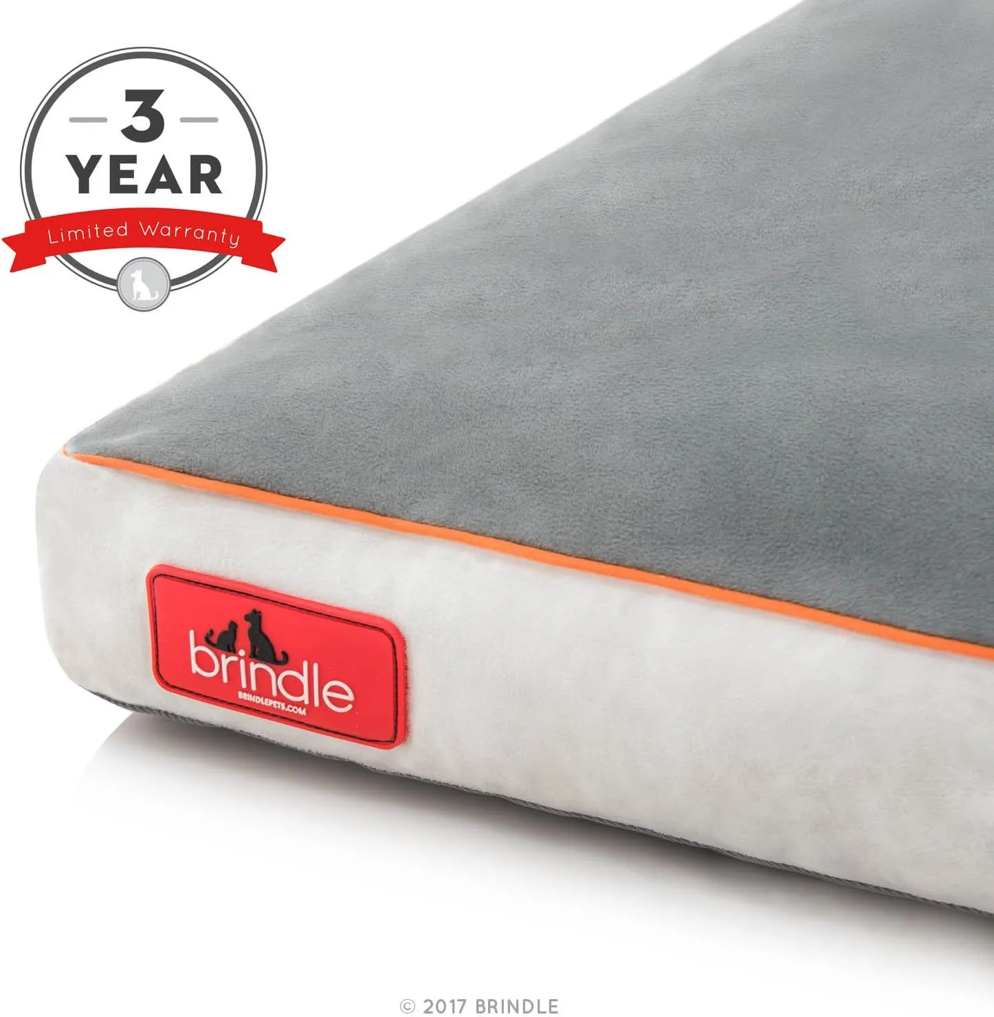BRINDLE Stone Shredded Memory Foam Pet Bed - Pet Essentials - Orthopedic Design - Pet Crate Compatible - Machine Washable Cover - Indoor Pet Bed for Dogs, Puppies, Cats, and Rabbits - Size Small