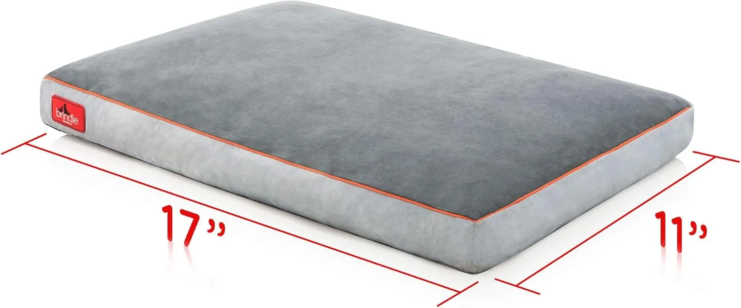 BRINDLE Stone Shredded Memory Foam Pet Bed - Pet Essentials - Orthopedic Design - Pet Crate Compatible - Machine Washable Cover - Indoor Pet Bed for Dogs, Puppies, Cats, and Rabbits - Size Small