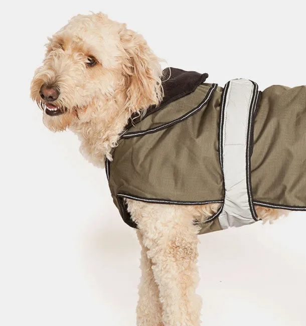 Danish Design - 2 In 1 Dog Coat - Khaki - 55cm (22")