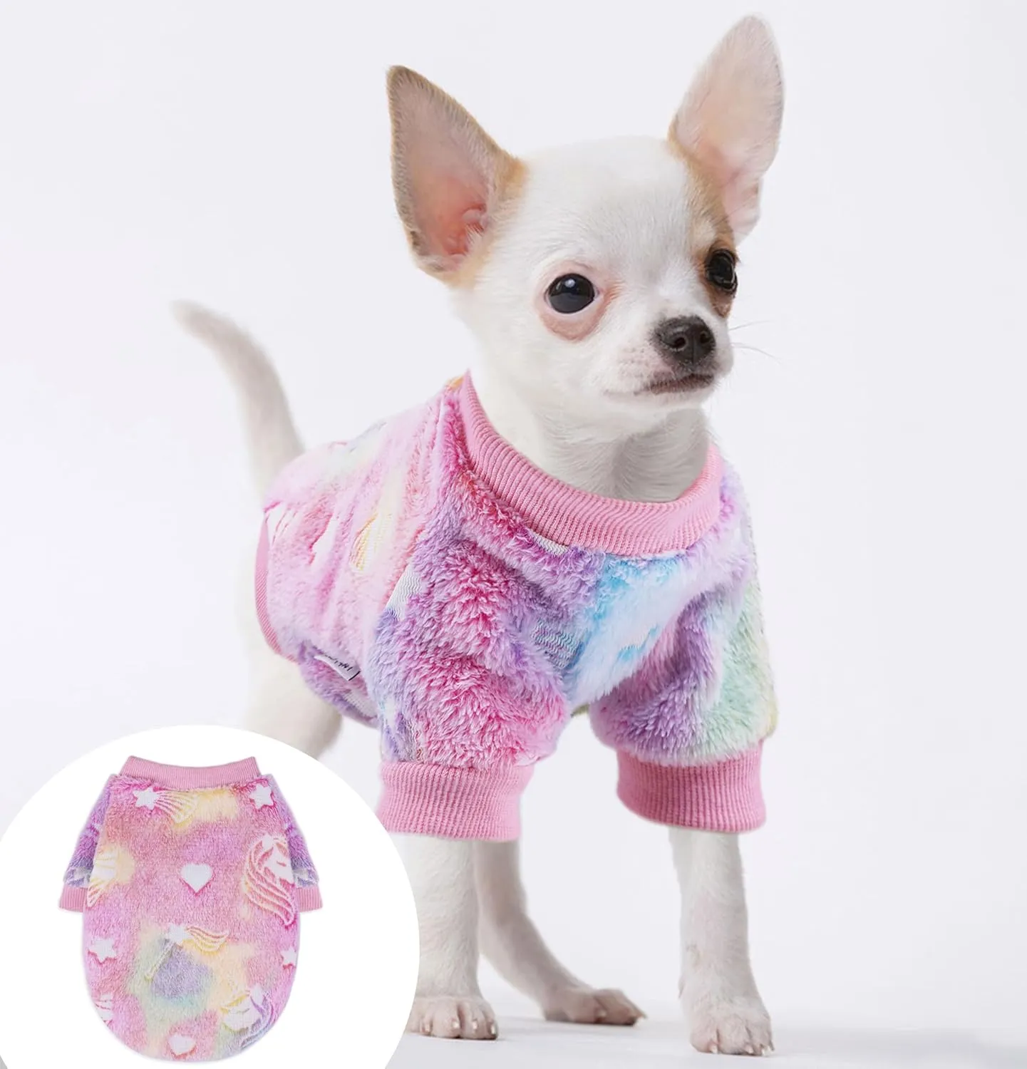 Dog Sweaters for Small Dogs Girl Boy Fall Winter Dog Clothes Dog Clothing Warm Doggy Coat Puppy Pullover Outfits Cat Sweater Pet Clothes for Chihuahua Teacup (Pink, Small)