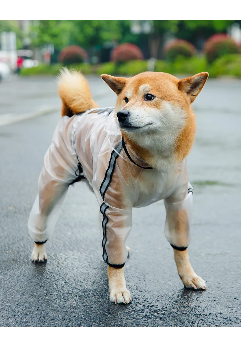 Dog Waterproof Rain Jacket with Reflective Stripe