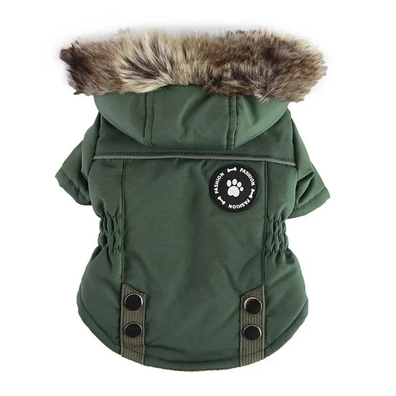 Dog Winter Coat Windproof Warm Thick Dog Jacket With Hood
