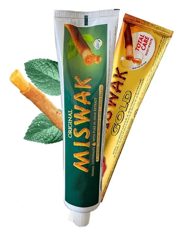 Egypt Natural Miswak Green Sewak Islamic Meswak Toothpaste for Fresh Breathing (2 X 170 gm)