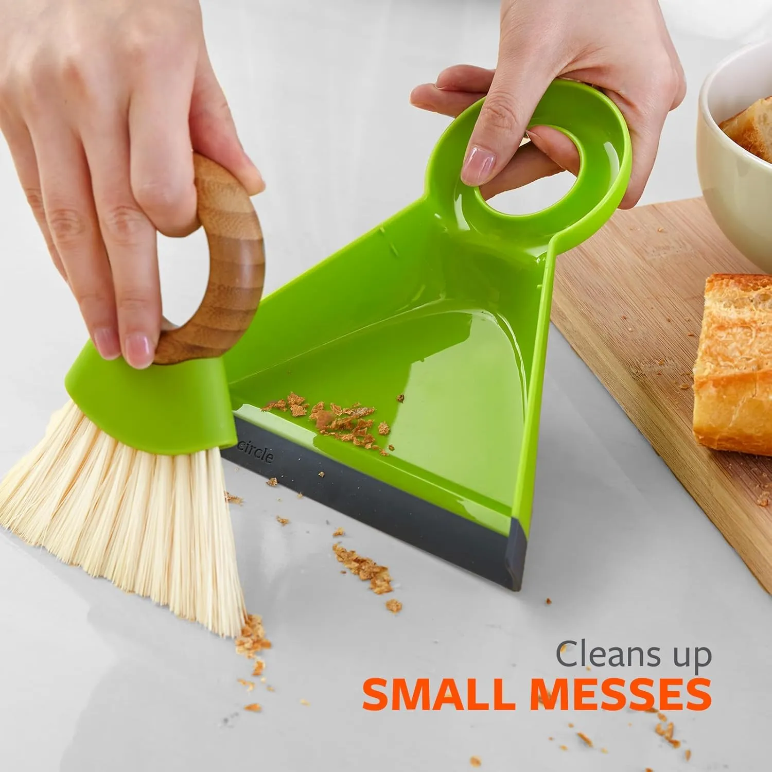 Full Circle Tiny Team Mini Brush and Dustpan Set, Green