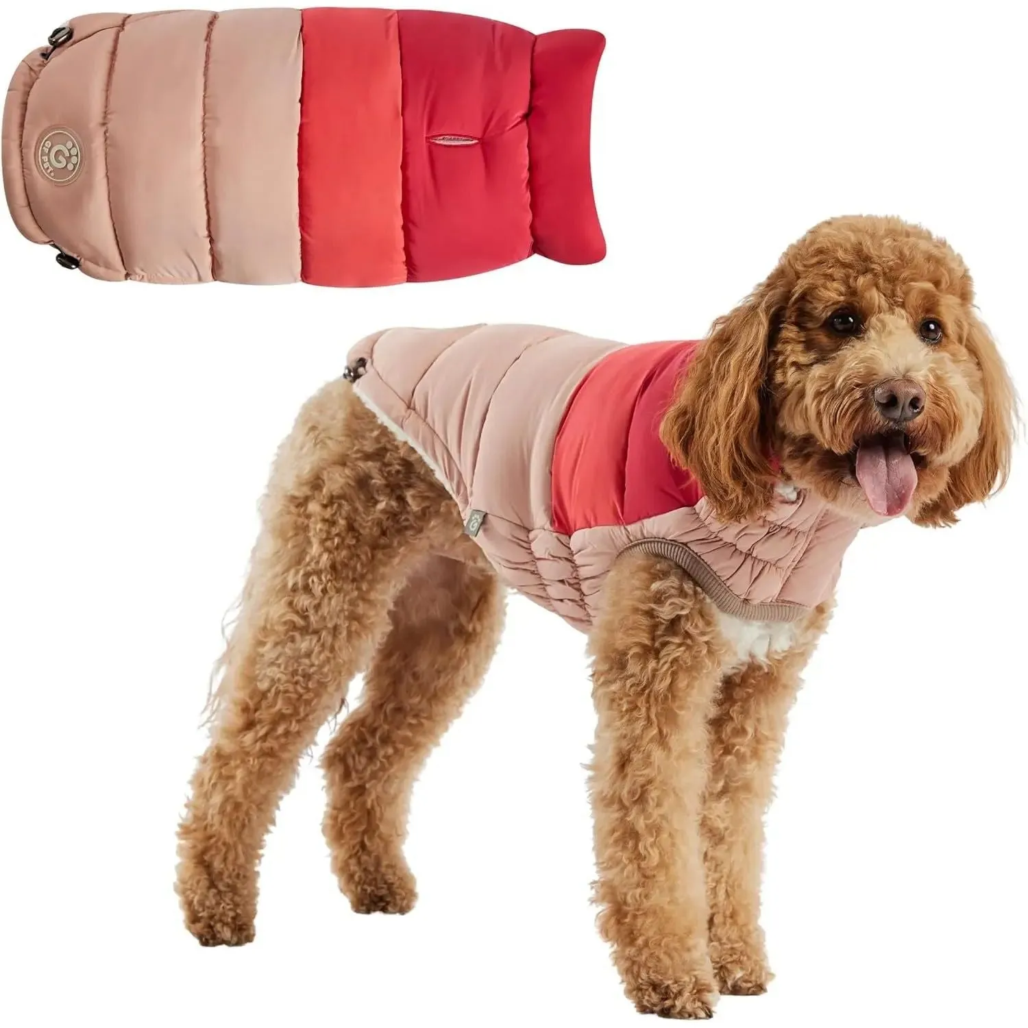GF Pet Block Color Puffer Dog Coat