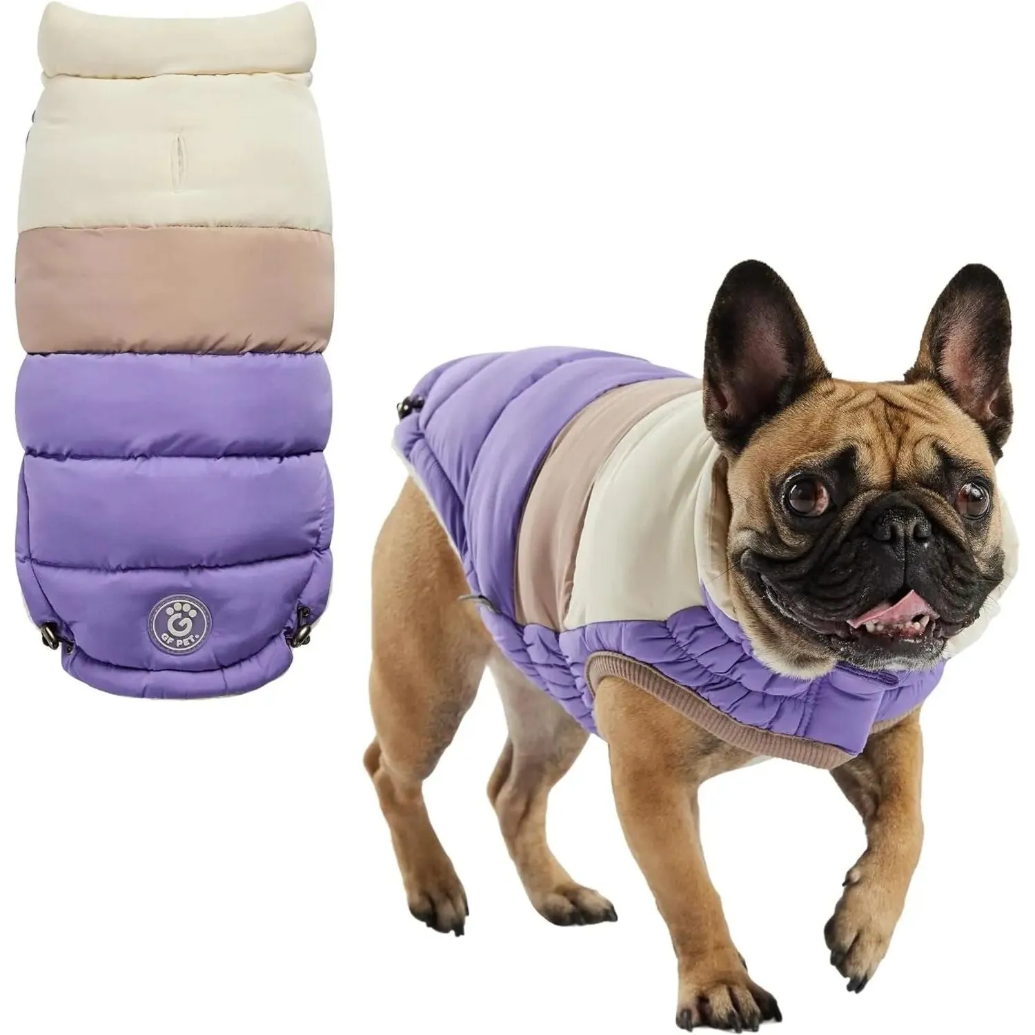 GF Pet Block Color Puffer Dog Coat