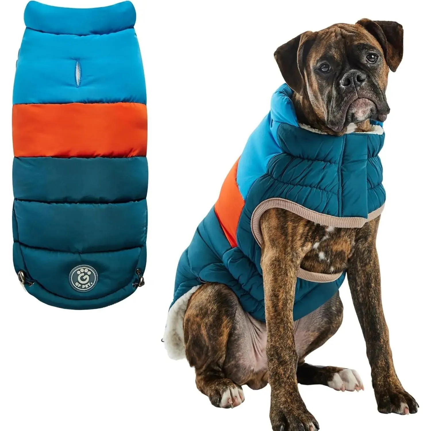 GF Pet Block Color Puffer Dog Coat