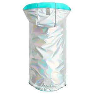 GF PET Reversible Raincoat - NEON AQUA WITH IRIDESCENT