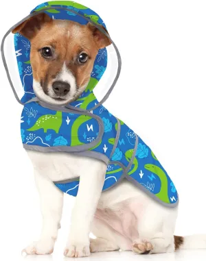 HDE Dog Raincoat with Clear Hood Rain Jacket Poncho for Small Medium Large Dogs Dinosaurs - S