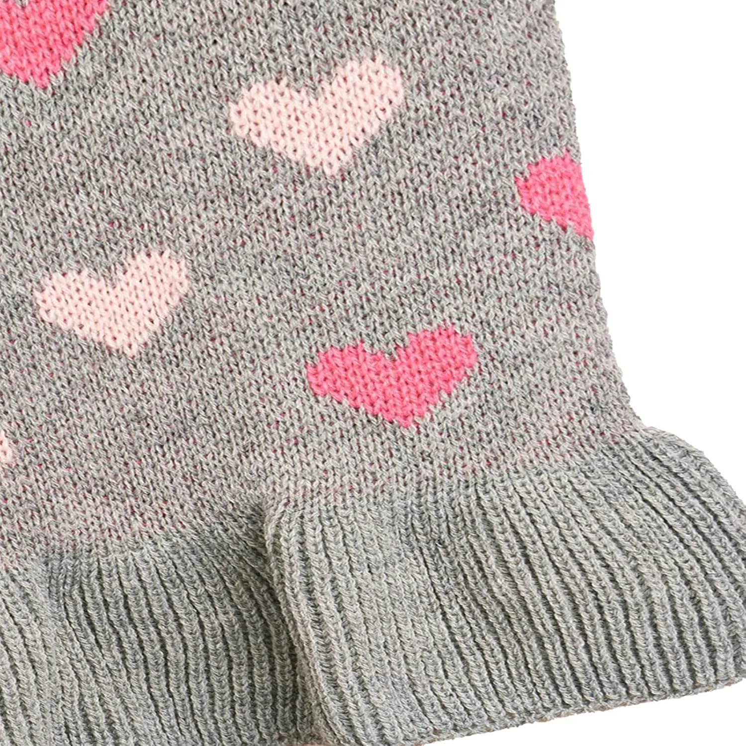 Jecikelon Heart Dog Sweater Dress Valentine's Day Puppy Clothes Knit Turtleneck Pet Outfits Warm Doggy Cat Winter Sweater Dresses for Small Dogs Girl (X-Small, Grey)
