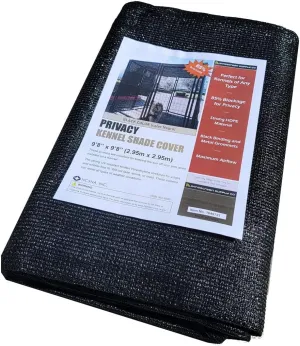 Knitted Shade Cloth 10ft x 10ft 85% Sunblock Kennel Shade Cover with Grommets Black (Excludes Kennel) - PS1010BLKX1