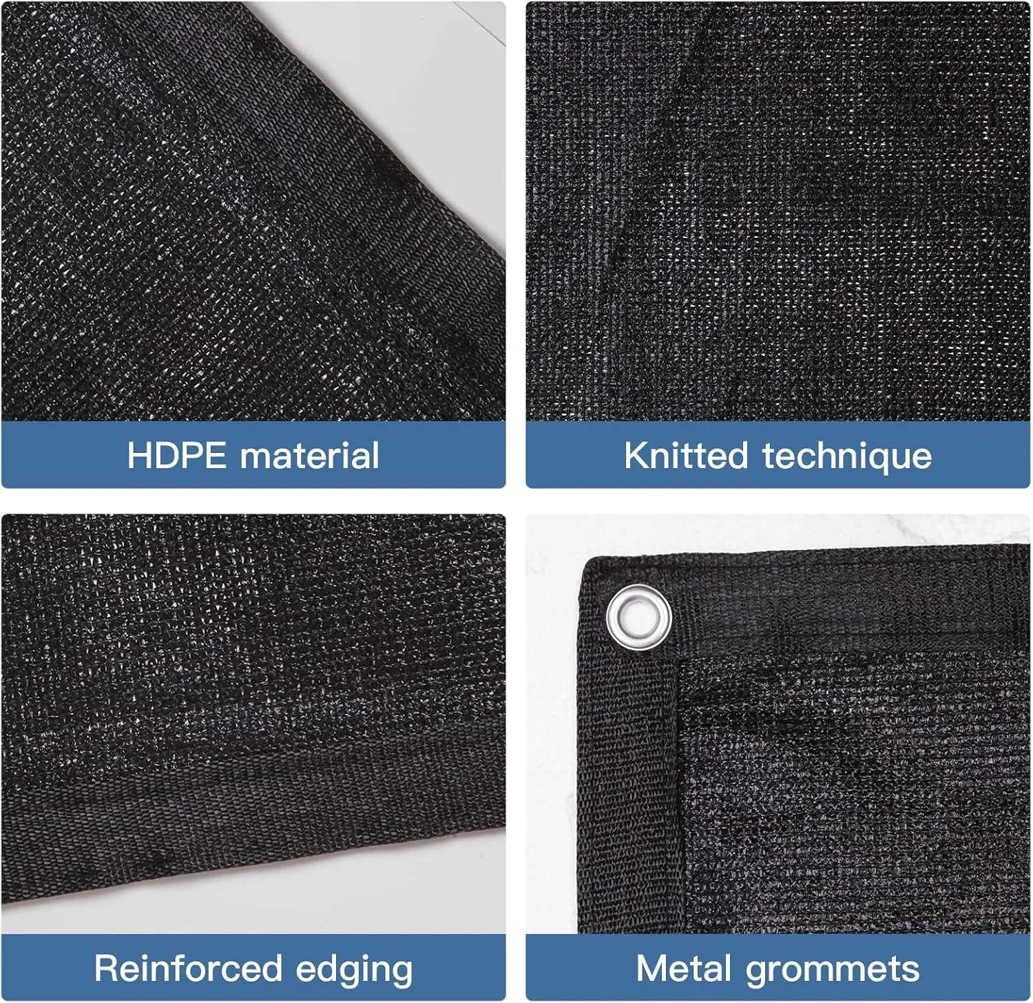 Knitted Shade Cloth 10ft x 10ft 85% Sunblock Kennel Shade Cover with Grommets Black (Excludes Kennel) - PS1010BLKX1