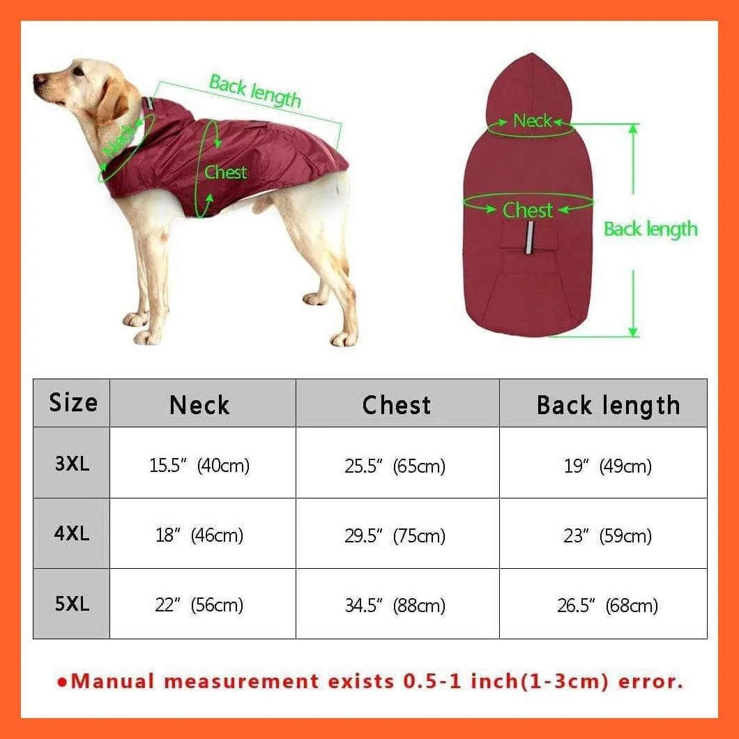 Large Dog Waterproof Raincoat