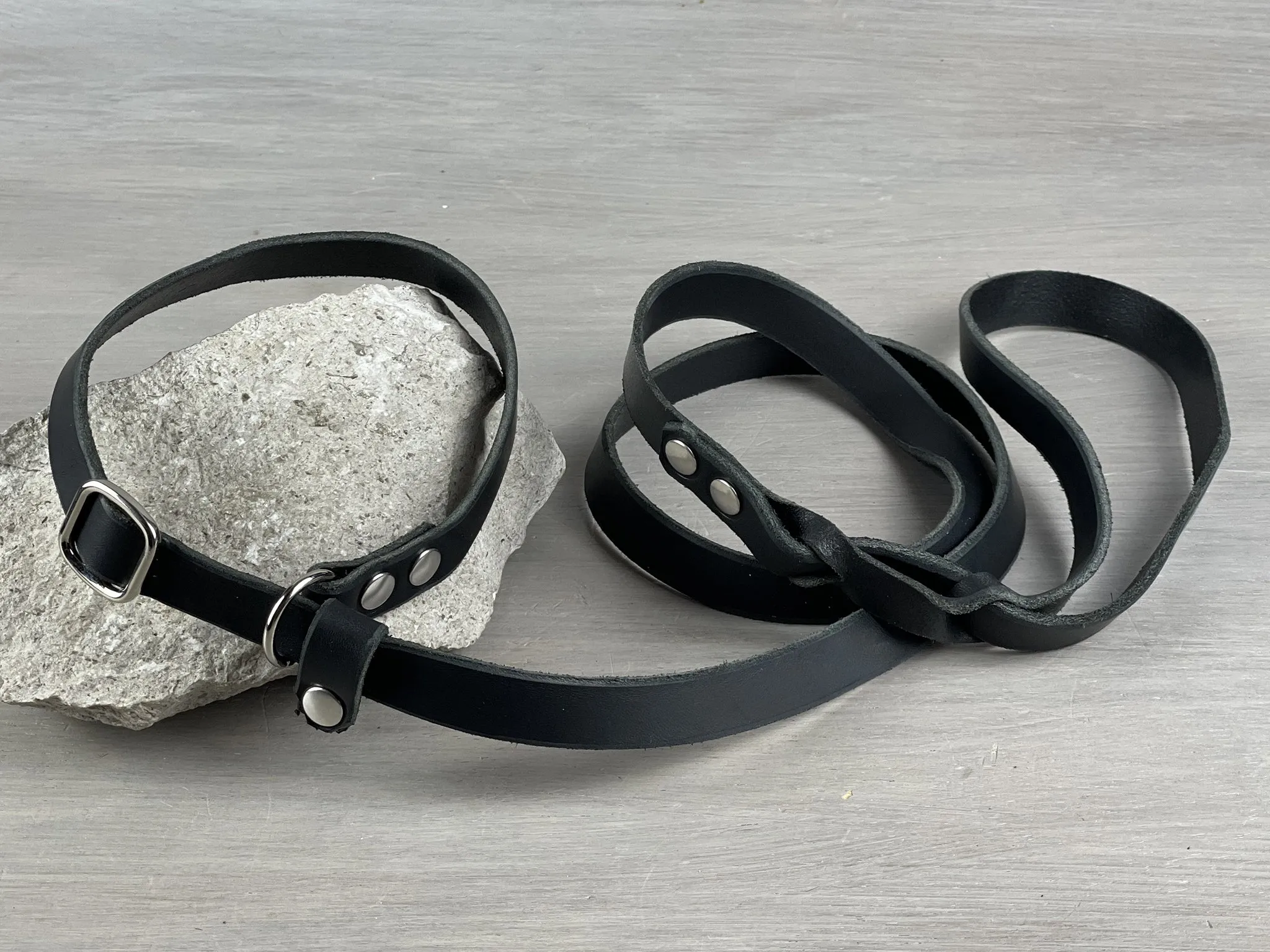 Leather Slip Dog Leash from 3 ft to 10 ft with Handle