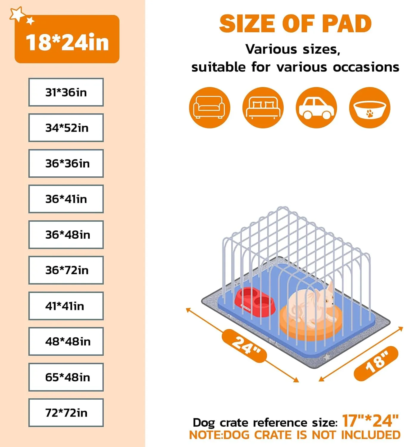 LOOBANI Washable Pee Pads for Dogs, Reusable Pee Pads for Dog Puppy Training Mat Non Slip Whelping Mat for Dog Playpen, Crate, Car, Grey 2 Pack 18 x 24 in