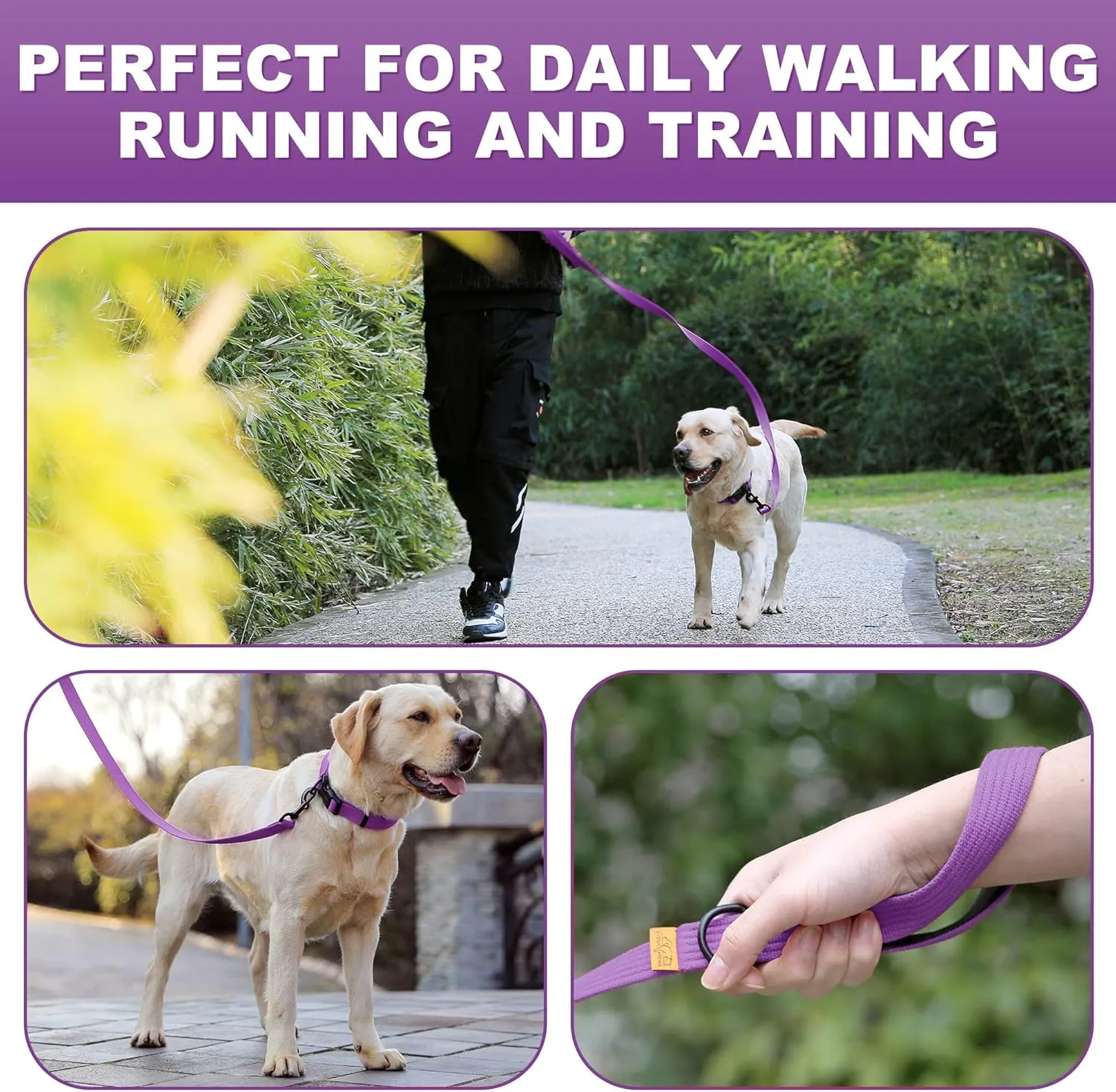 lynxking 6FT Dog Leash for Large Medium Small Dogs,Strong Durable Heavy Duty Nylon Leashes for Walking and Training, Heavy Duty 6 Foot Dog Leash with D Ring for Puppy