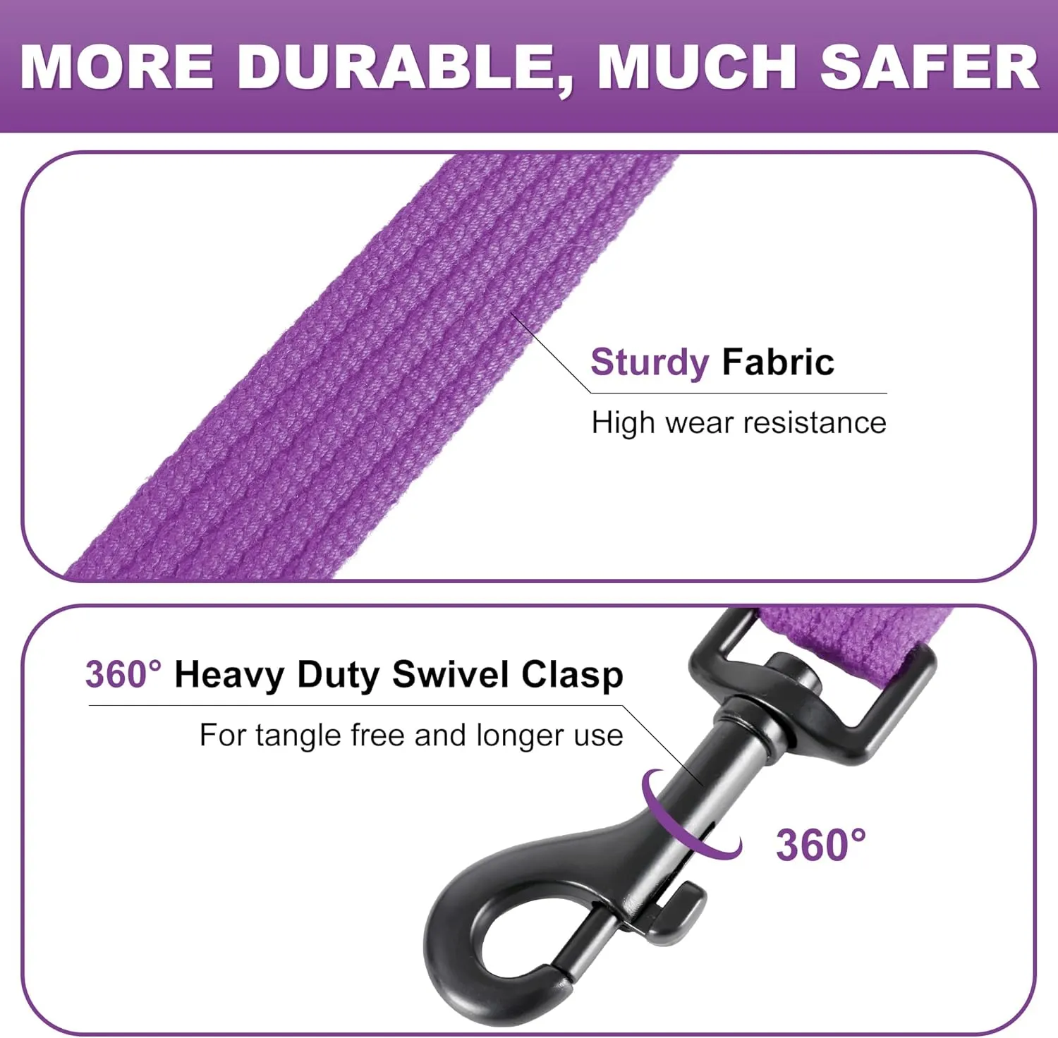 lynxking 6FT Dog Leash for Large Medium Small Dogs,Strong Durable Heavy Duty Nylon Leashes for Walking and Training, Heavy Duty 6 Foot Dog Leash with D Ring for Puppy