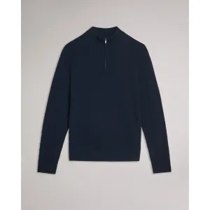 Men Mmk-Kurnle-Ls T Stitch Knitted Half Zip - Navy