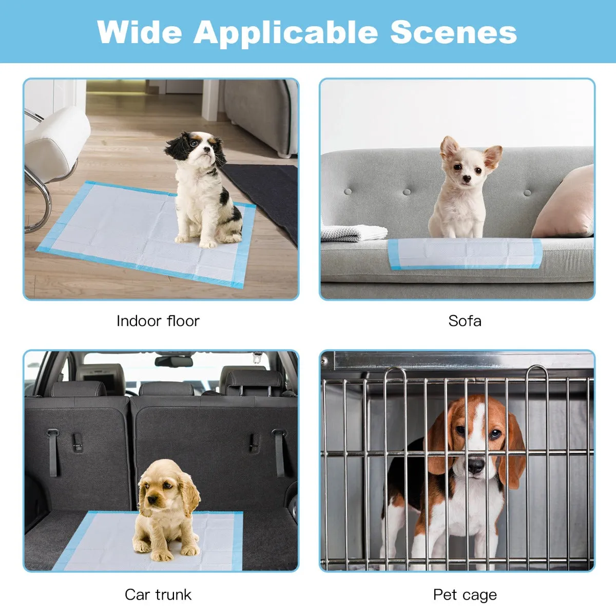 NNECW 300 Pieces Dog Pee pads with Super Absorbent for Doggies