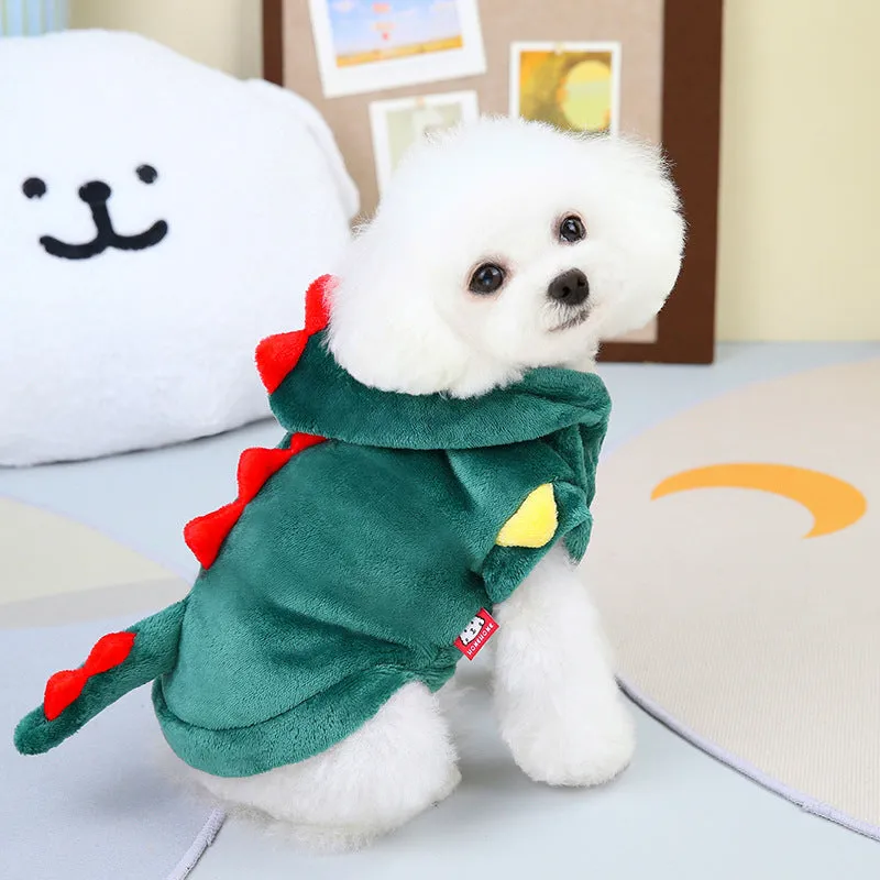 Pet Dog Clothes for Medium & Large Dogs | Corgi, Labrador, Golden Retriever Flannel Dinosaur Shape Coat