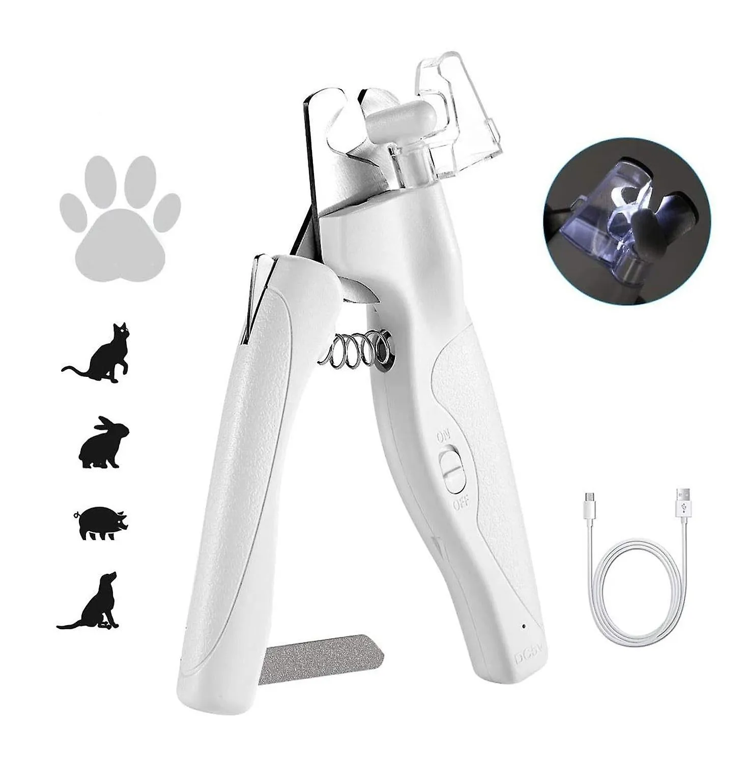 Pet nail tools pet nail clipper nail trimmer dog cats nail file guillotine grinder pet supplies white