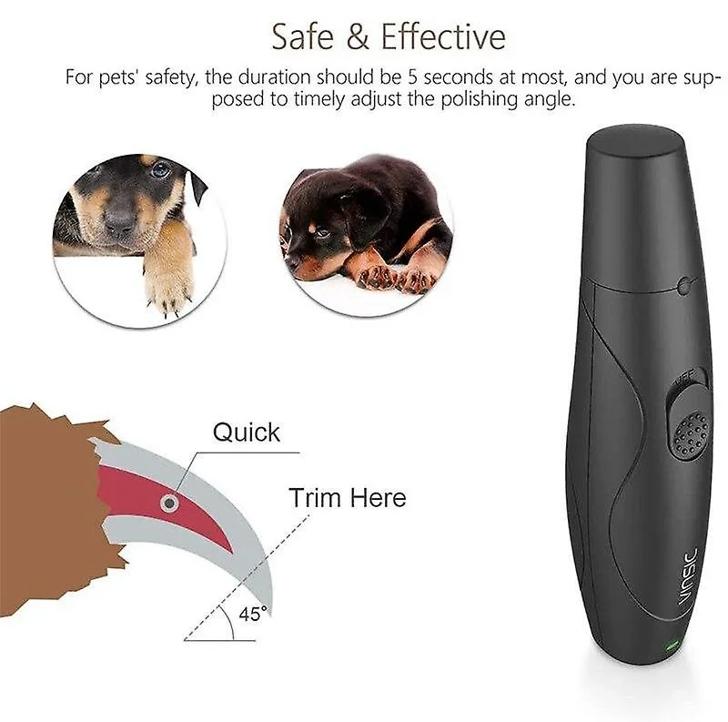 Pet nail tools pet nail grinder usb charging safe low noise electric nail trimmer