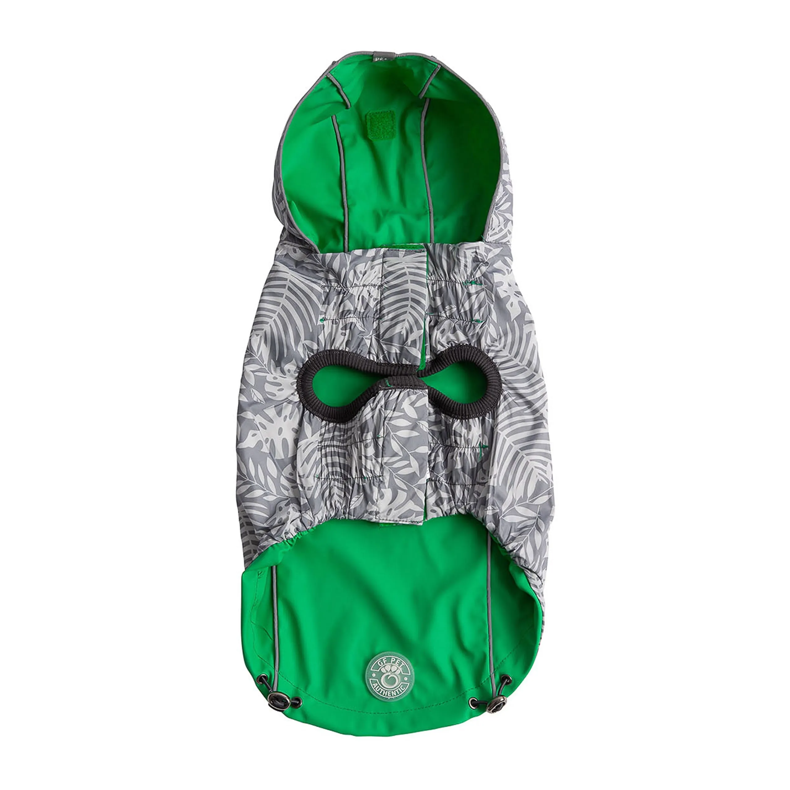 Reversible Elasto-Fit Dog Raincoat - Green