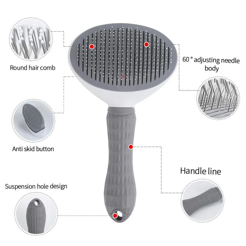 Self Cleaning Dog Brush - Gently Removes Loose Undercoat, Mats and Tangled Hair