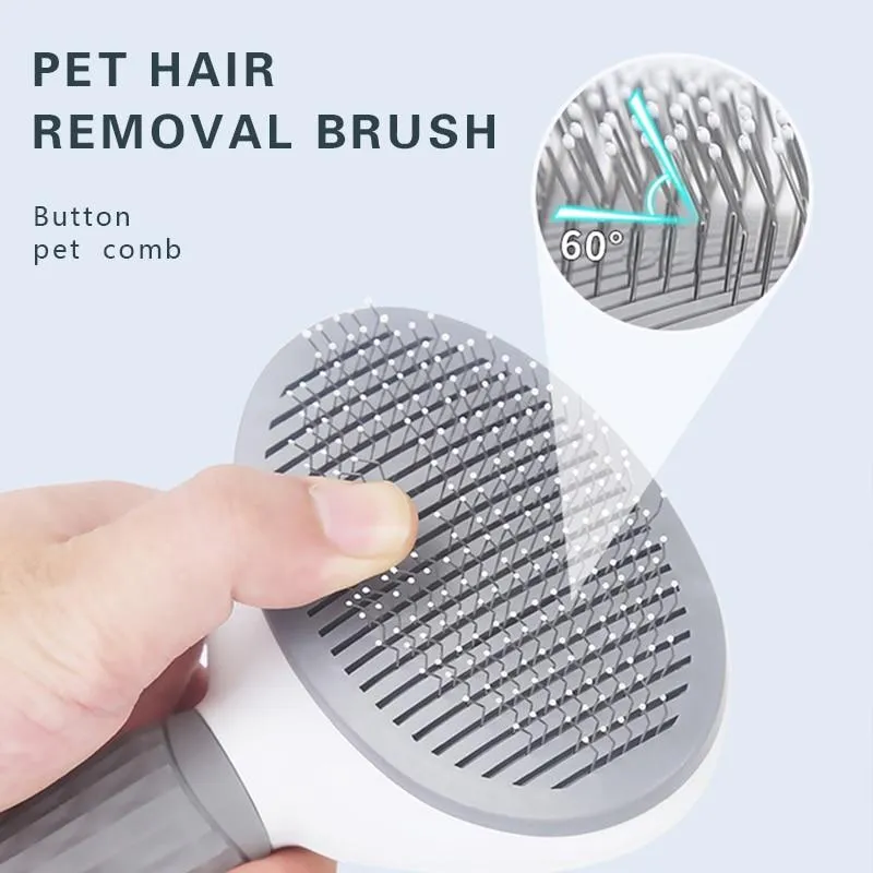 Self Cleaning Dog Brush - Gently Removes Loose Undercoat, Mats and Tangled Hair