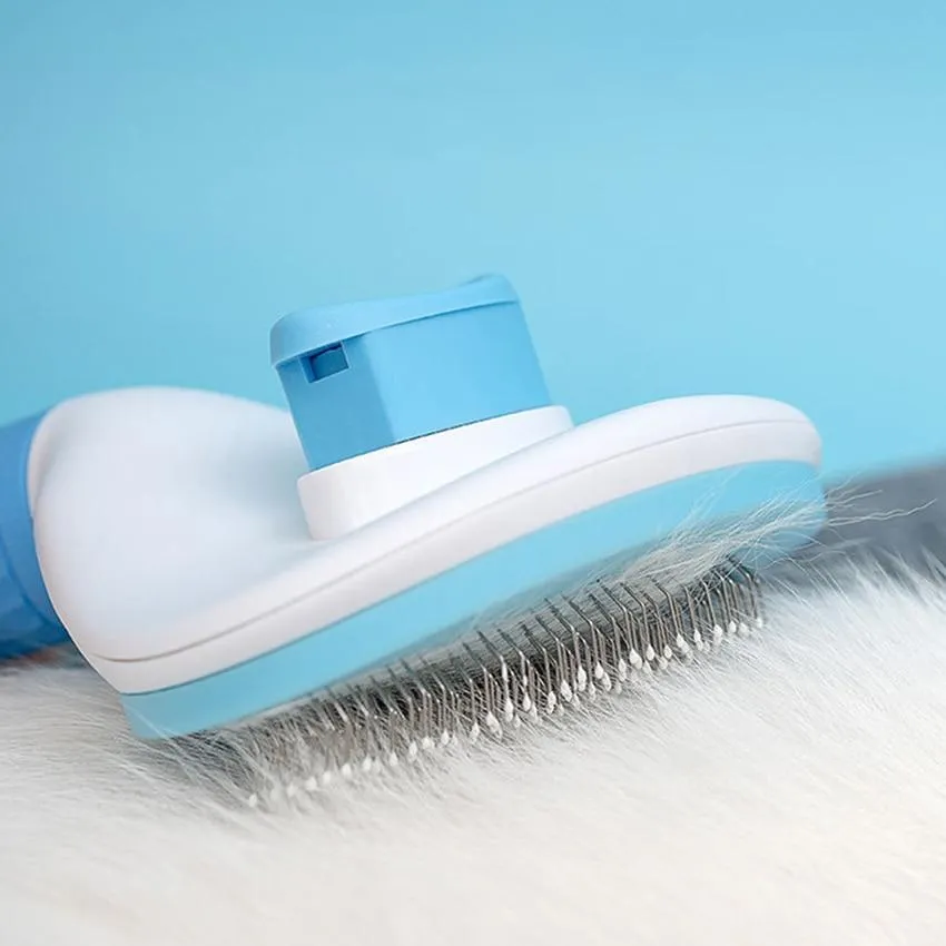Self Cleaning Dog Brush - Gently Removes Loose Undercoat, Mats and Tangled Hair