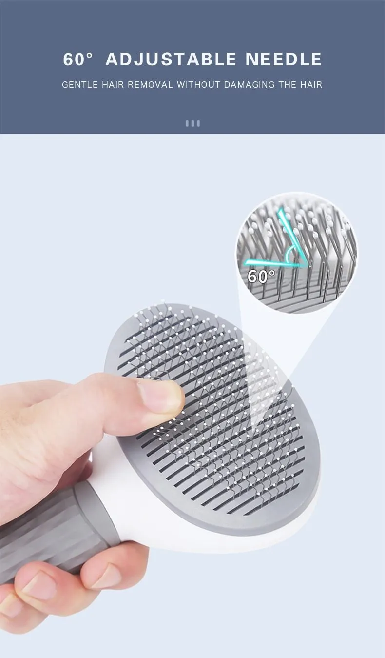 Self Cleaning Dog Brush - Gently Removes Loose Undercoat, Mats and Tangled Hair
