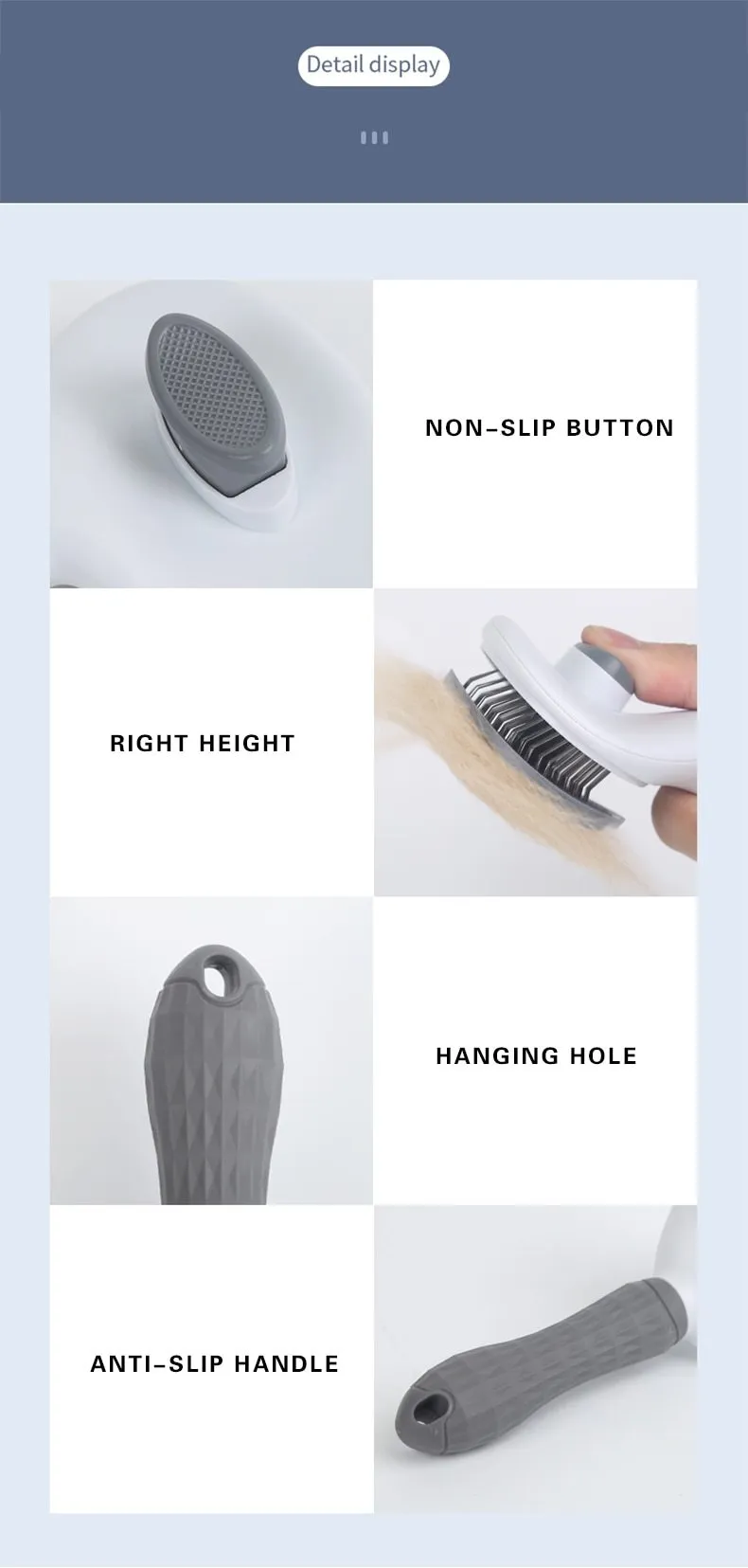 Self Cleaning Dog Brush - Gently Removes Loose Undercoat, Mats and Tangled Hair