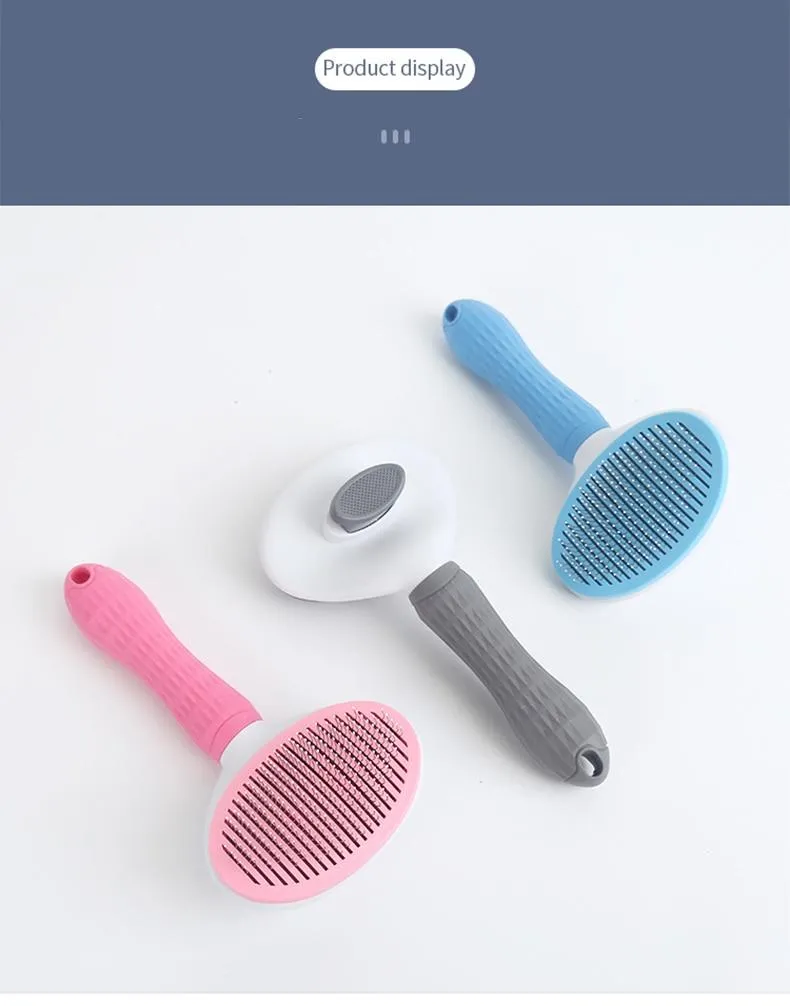 Self Cleaning Dog Brush - Gently Removes Loose Undercoat, Mats and Tangled Hair
