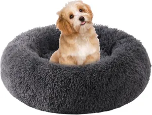 Small Dog Bed, Cat Beds for Indoor Cats, Calming Anti-Anxiety Donut Bed for Puppy and Kitten, Washable Round Fluffy Pet Bed for Small Dogs and Cats(Fits up to 15 lbs Pets)