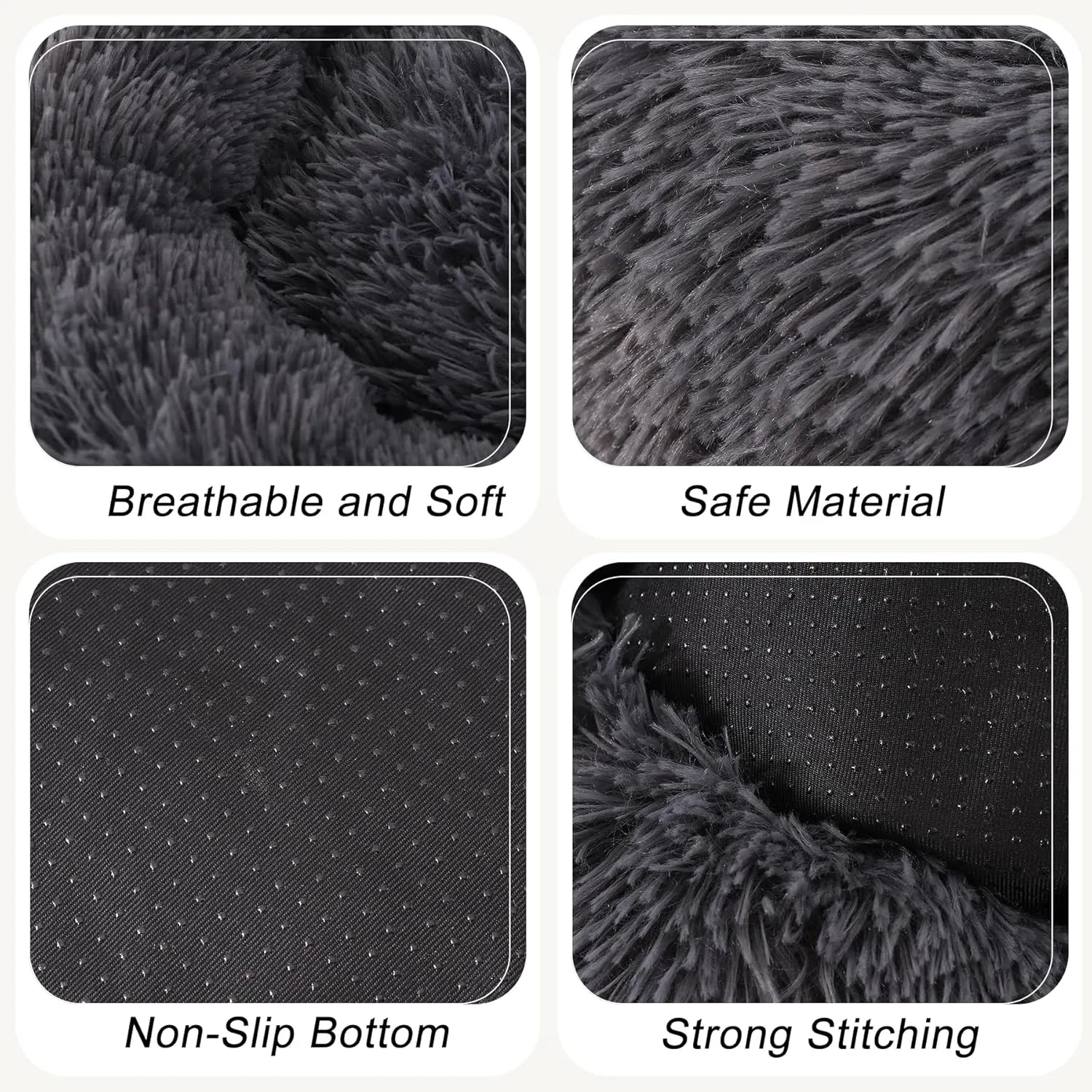 Small Dog Bed, Cat Beds for Indoor Cats, Calming Anti-Anxiety Donut Bed for Puppy and Kitten, Washable Round Fluffy Pet Bed for Small Dogs and Cats(Fits up to 15 lbs Pets)