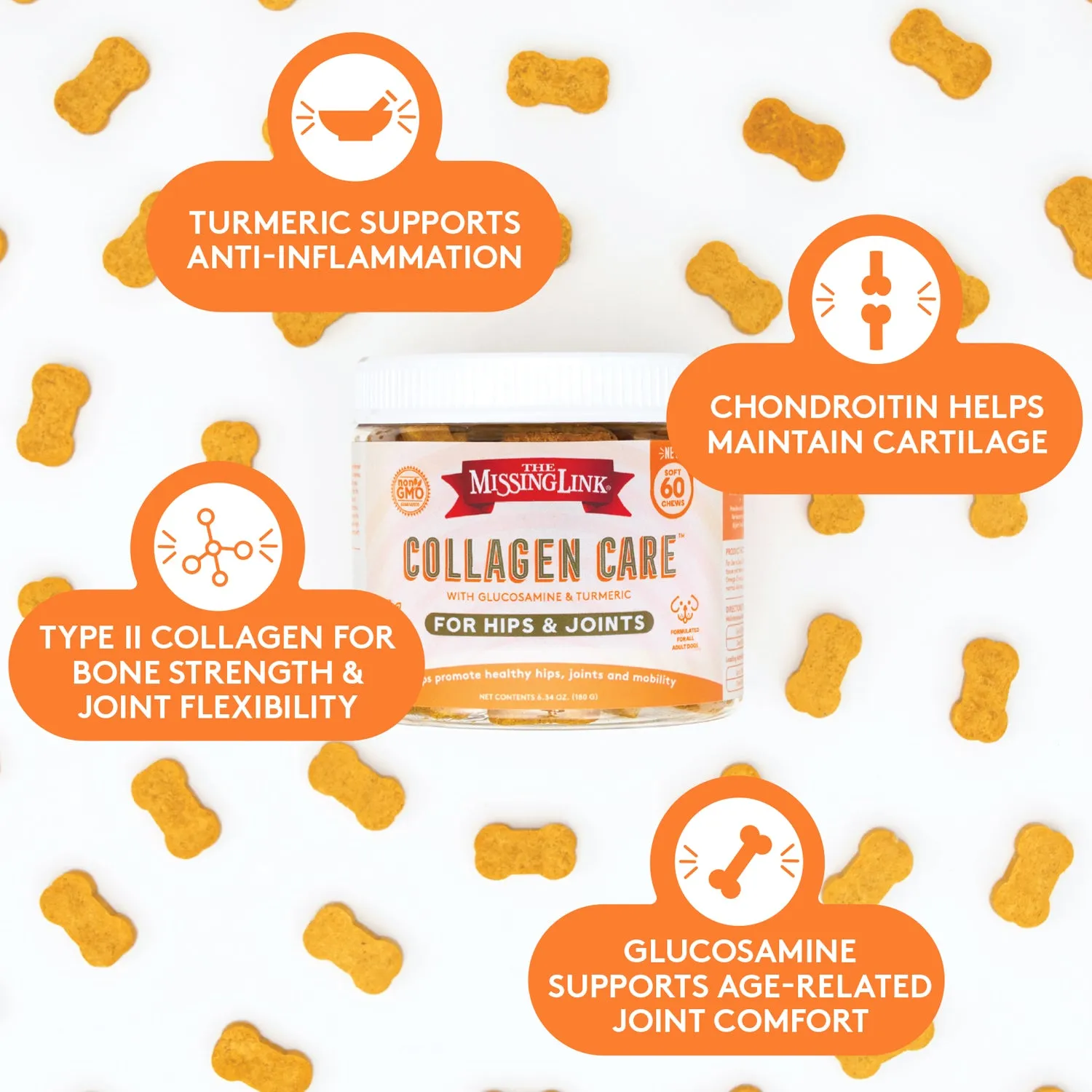 The Missing Link® Collagen Care™ Hips & Joints Soft Chews – 60 Count