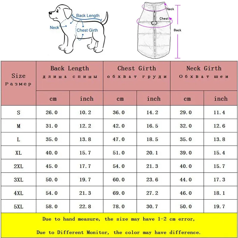 Waterproof Winter Dog Coat for All Sizes
